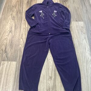 Sara Morgan Sz LP Purple Valore  Sweatsuit  Zip‎ Jacket And Pants Vintage